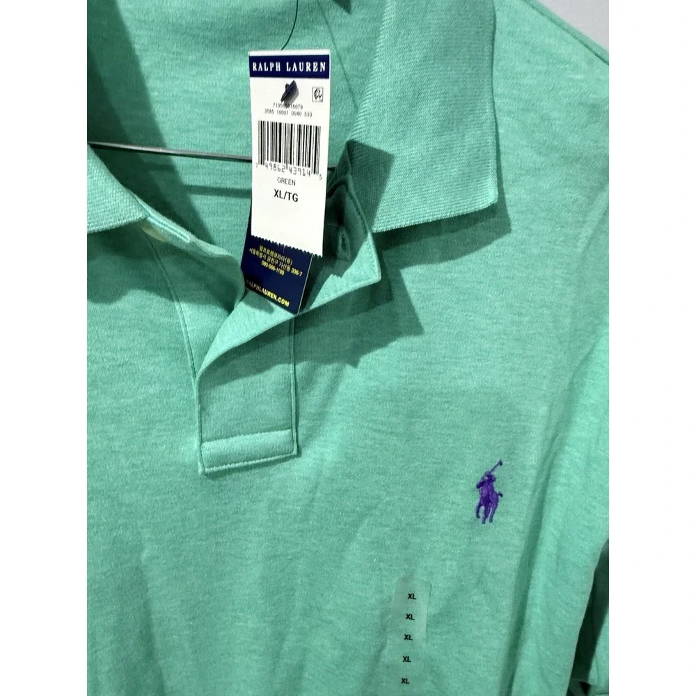NWT Polo Ralph Lauren Men's Classic Cotton Polo‎ Shirt Green Size XL. S